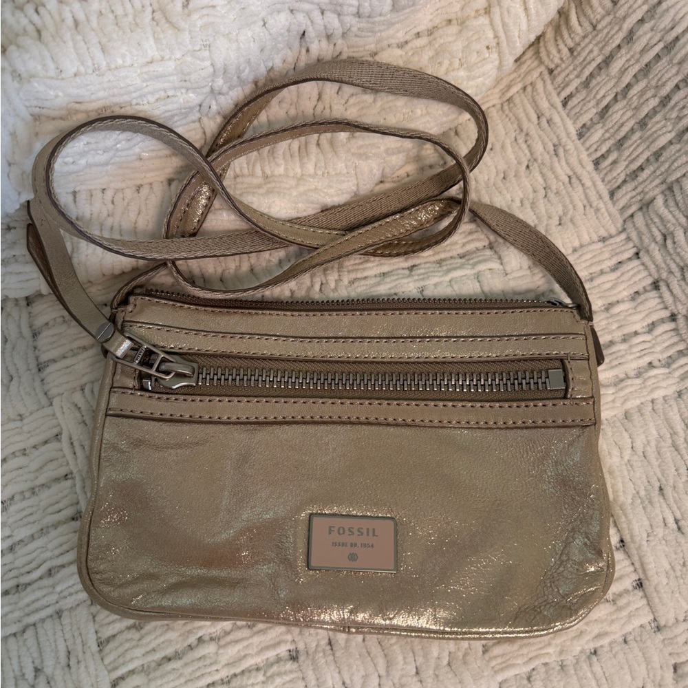 Fossil Metallic Gold Crossbody Bag